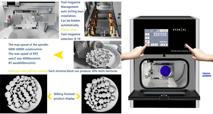zirconia dental machine 5 axis Dental CAD CAM Milling Machine details zirconia dental machine 5 axis Dental CAD CAM Milling Machine details